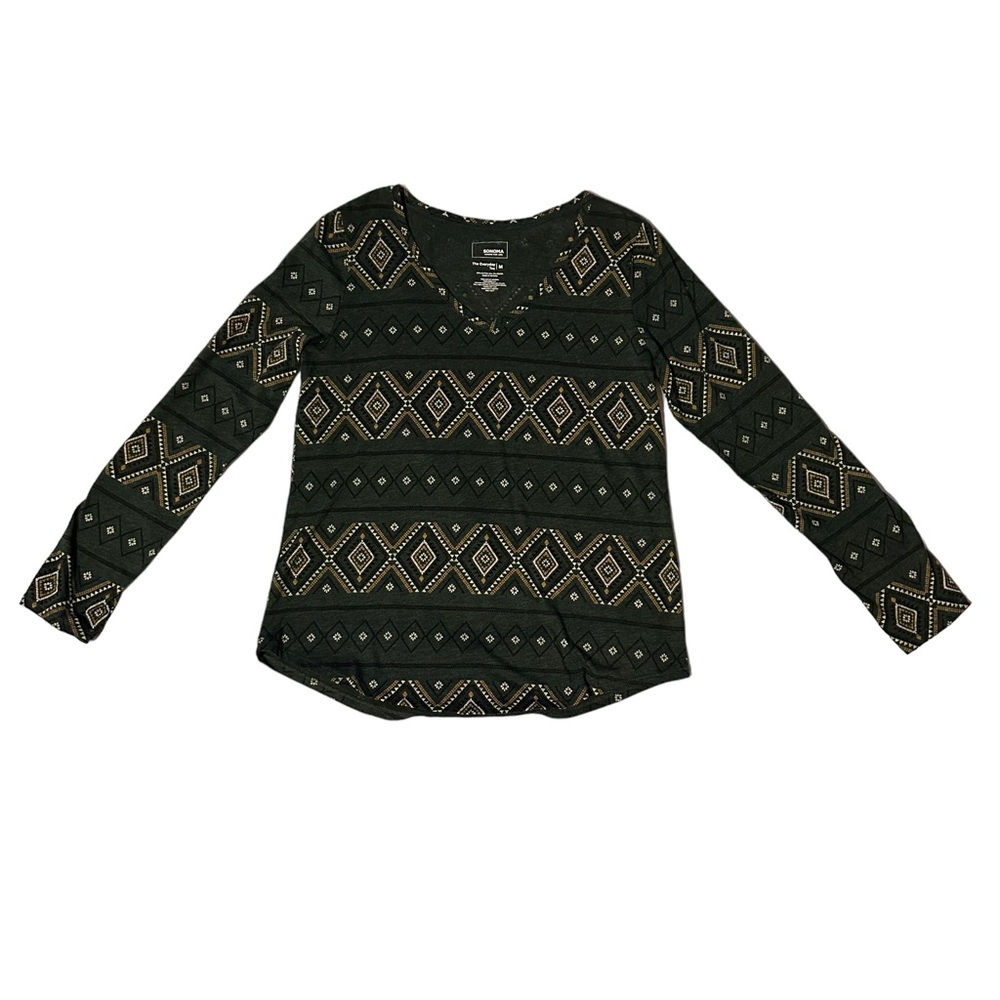 Sonoma Goods For Life The Everyday Tee M Multicolor Cotton Blend Long Sleeve